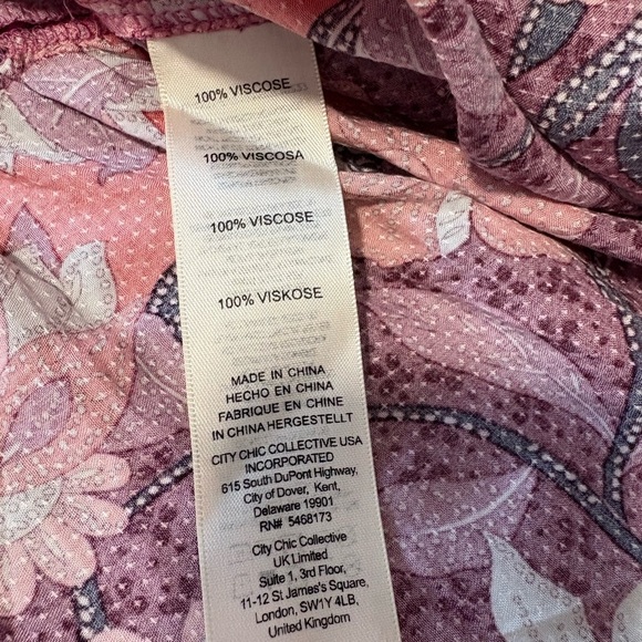 NWT Aveology Pink Floral Print Maxi Haven Tiered Dress Women's Plus Size 18/20 - Picture 7 of 13